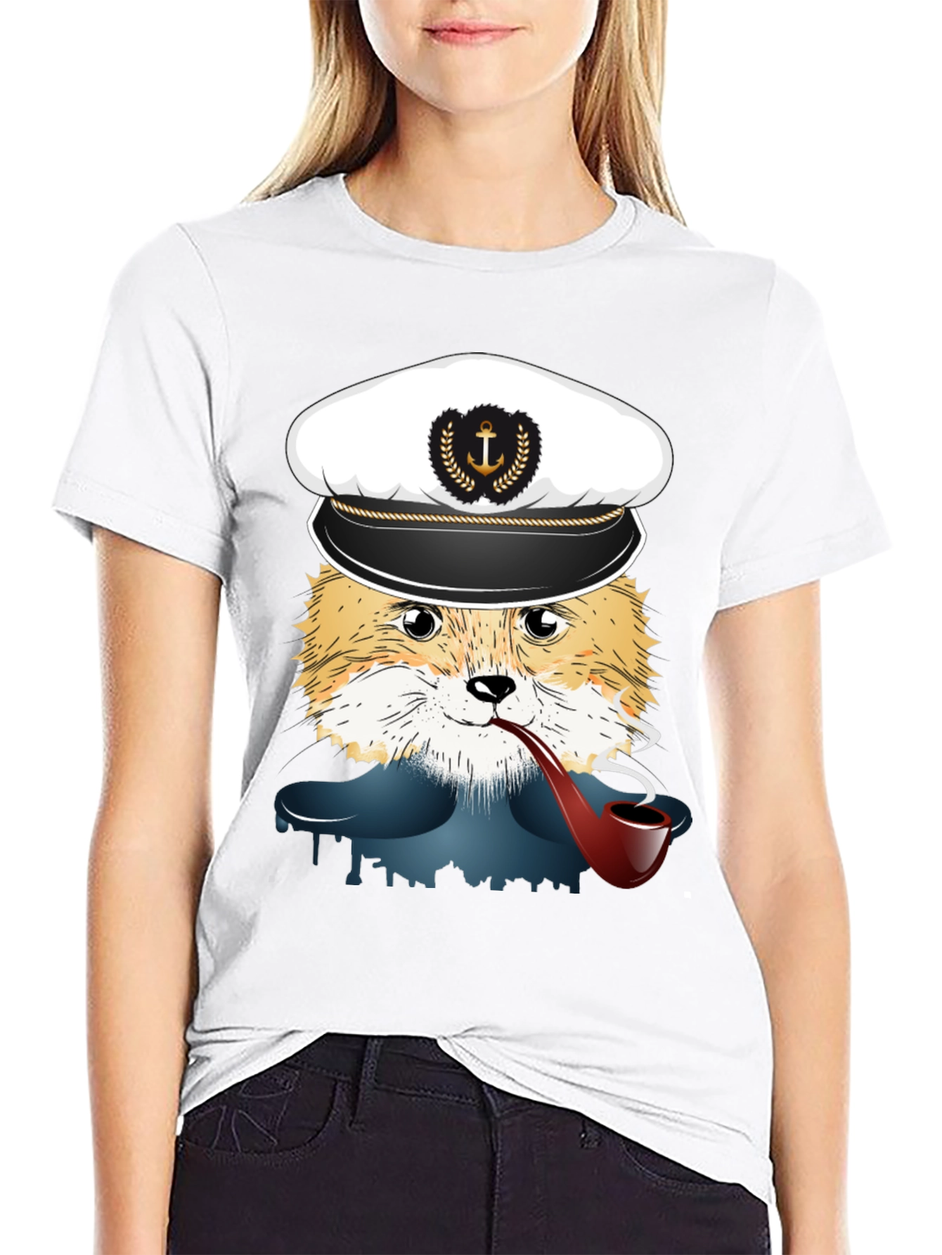 Fox Captain Graphic T-Shirt - Novelty Tee