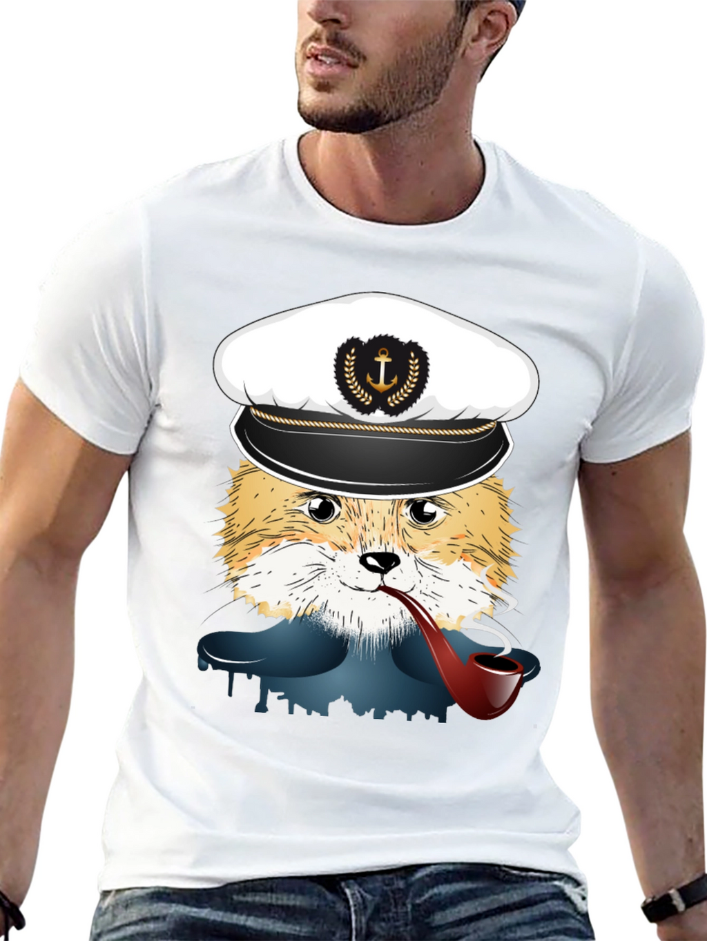 Fox Captain Graphic T-Shirt - Novelty Tee