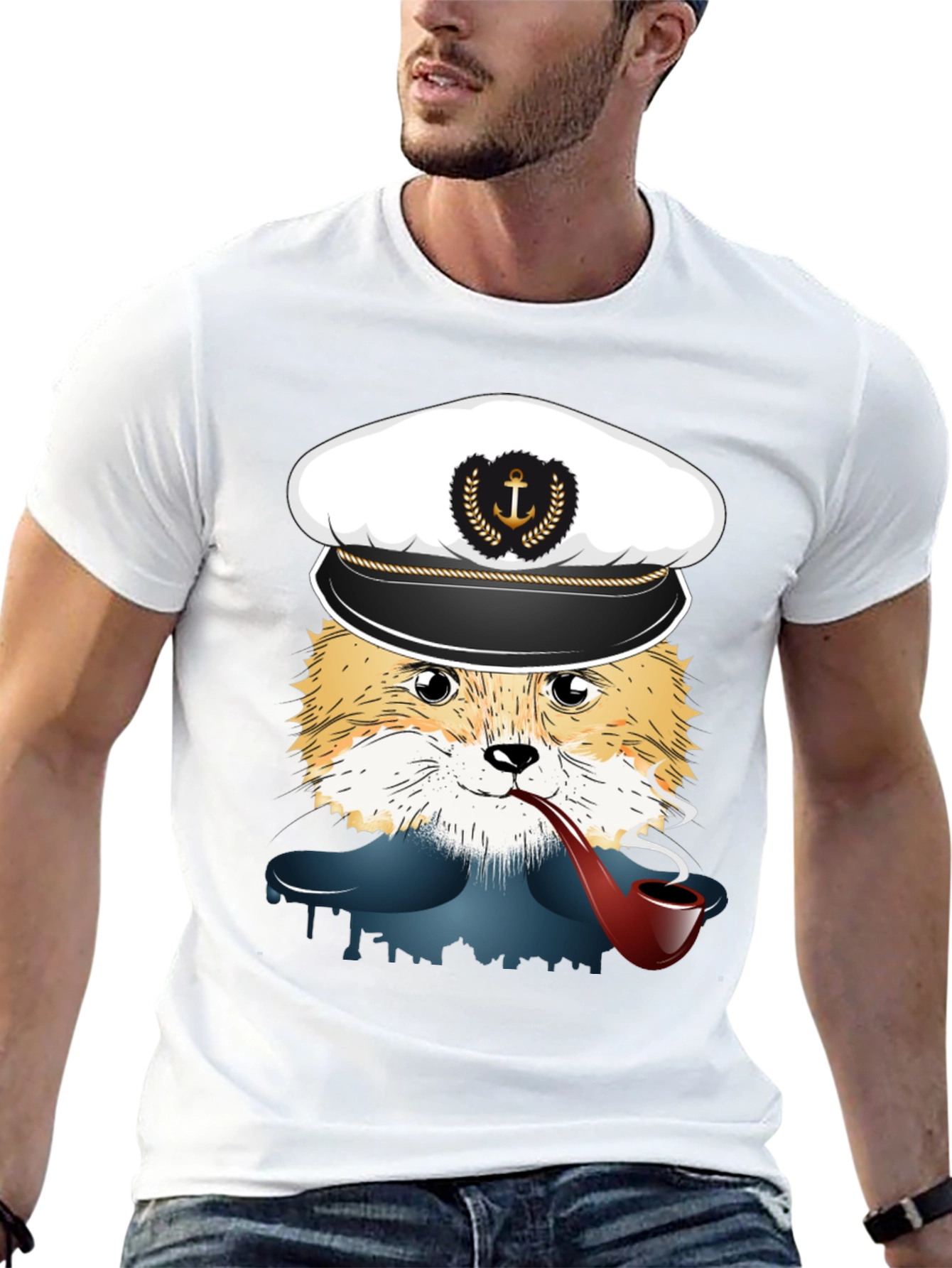 Fox Captain Graphic T-Shirt - Novelty Tee