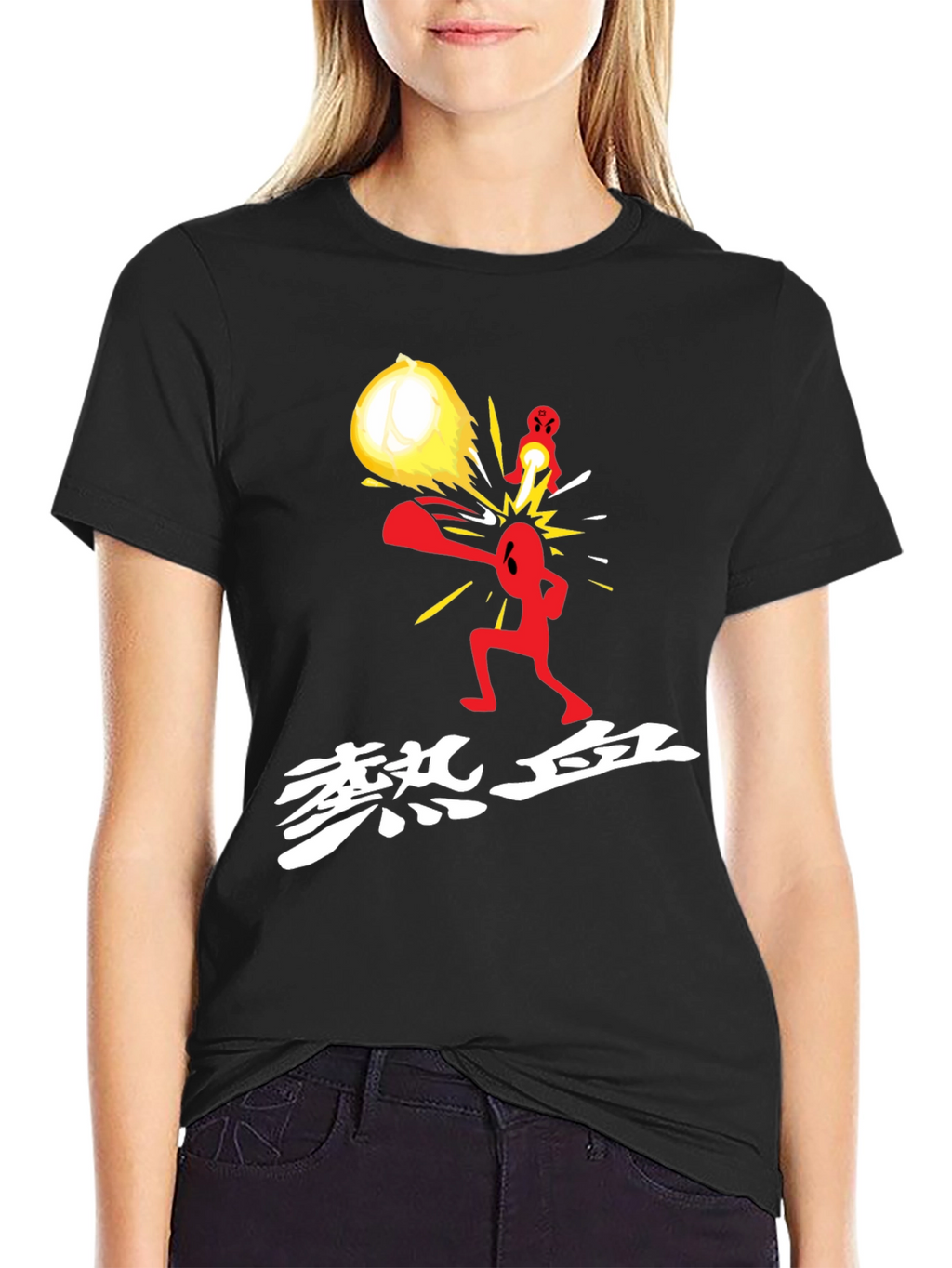 Novelty Graphic Print Black T-Shirt