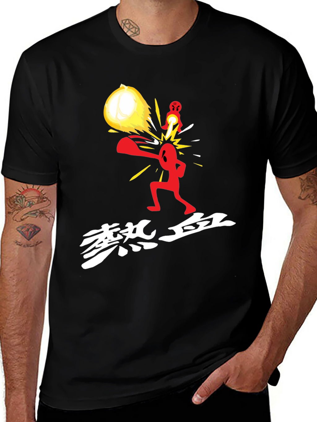 Novelty Graphic Print Black T-Shirt
