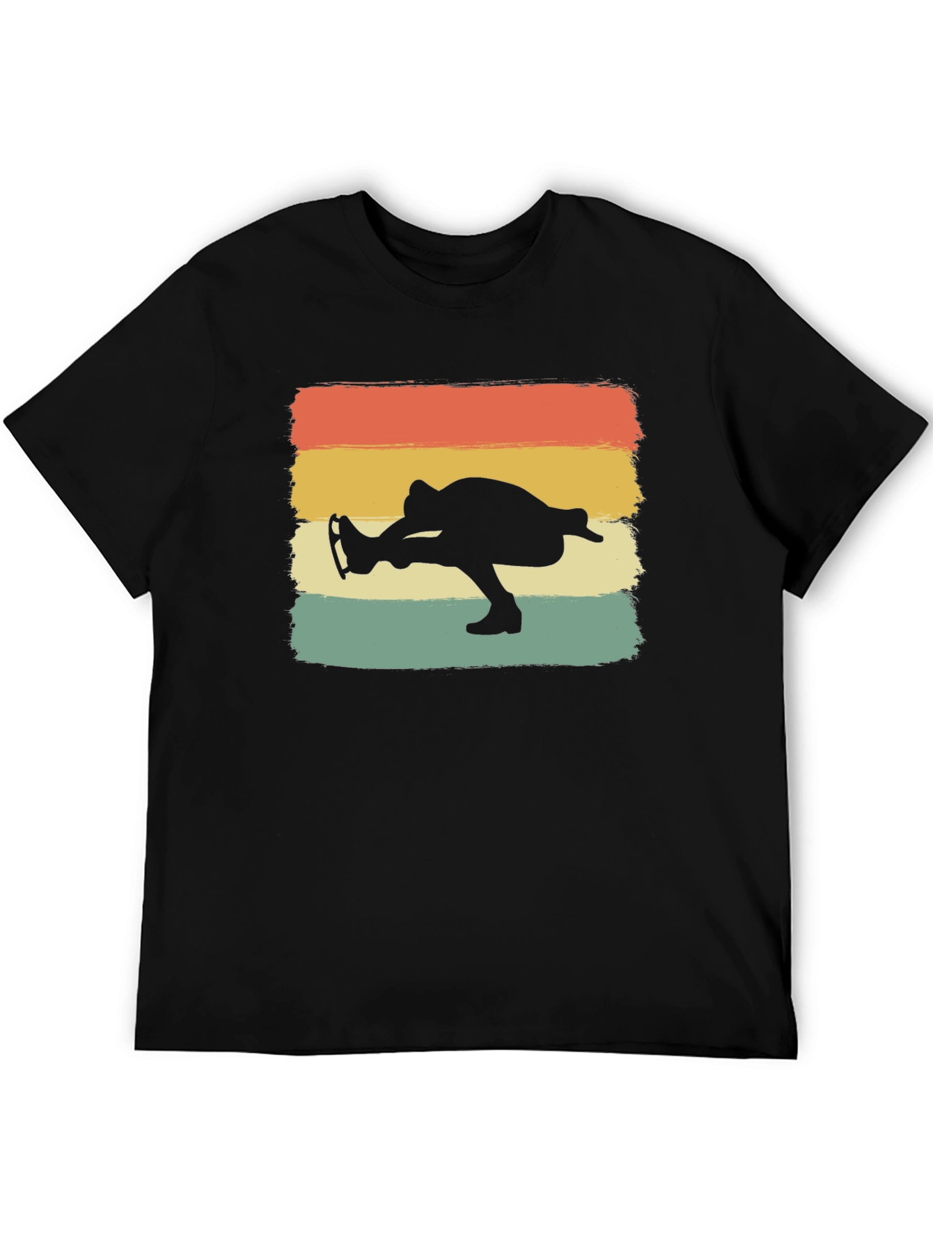 Retro Ice Skater Graphic Tee - Black