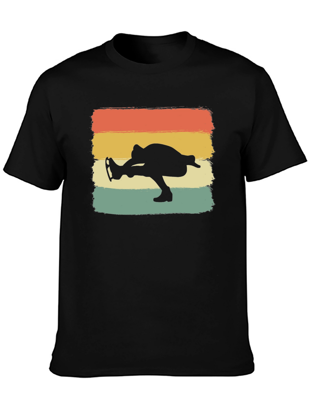 Retro Ice Skater Graphic Tee - Black