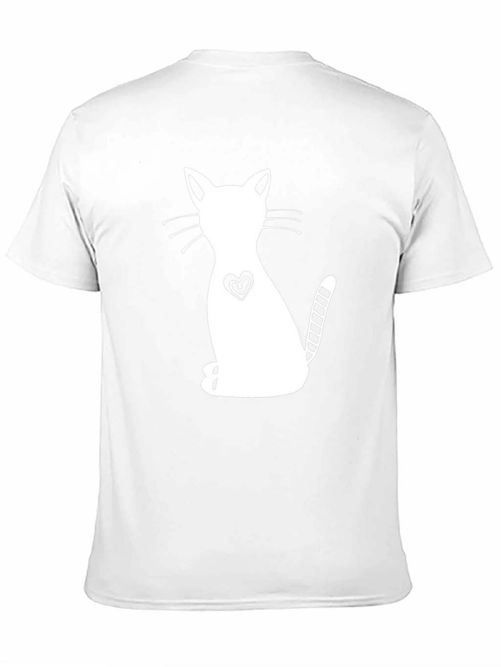 Cute Cat Heart Graphic Black T-Shirt