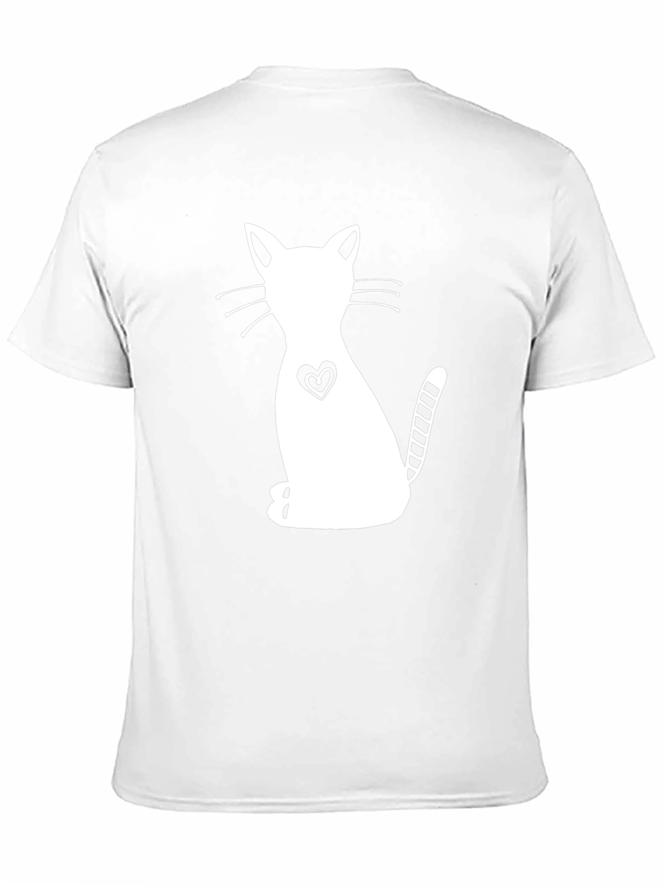 Cute Cat Heart Graphic Black T-Shirt