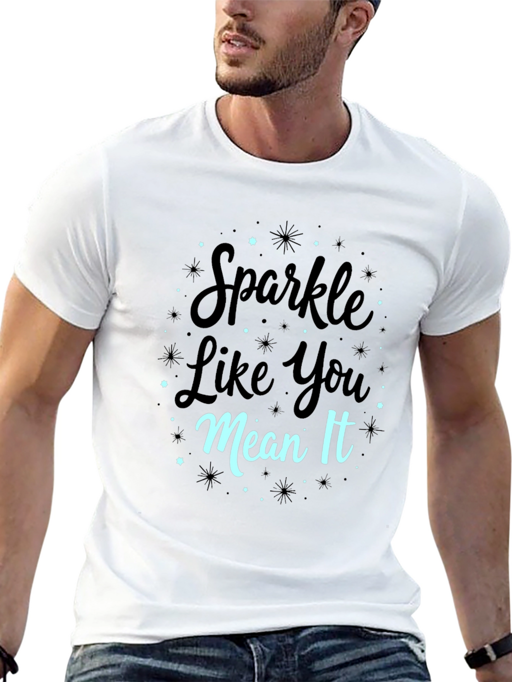 Sparkle Like You Mean It Black Graphic Tee