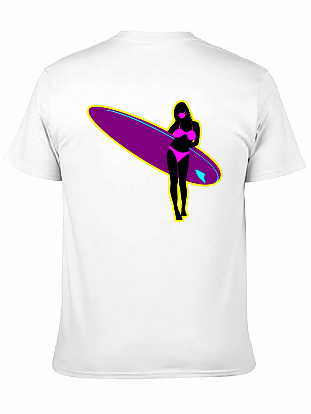 Surf Girl Graphic T-Shirt - Black Cotton Tee