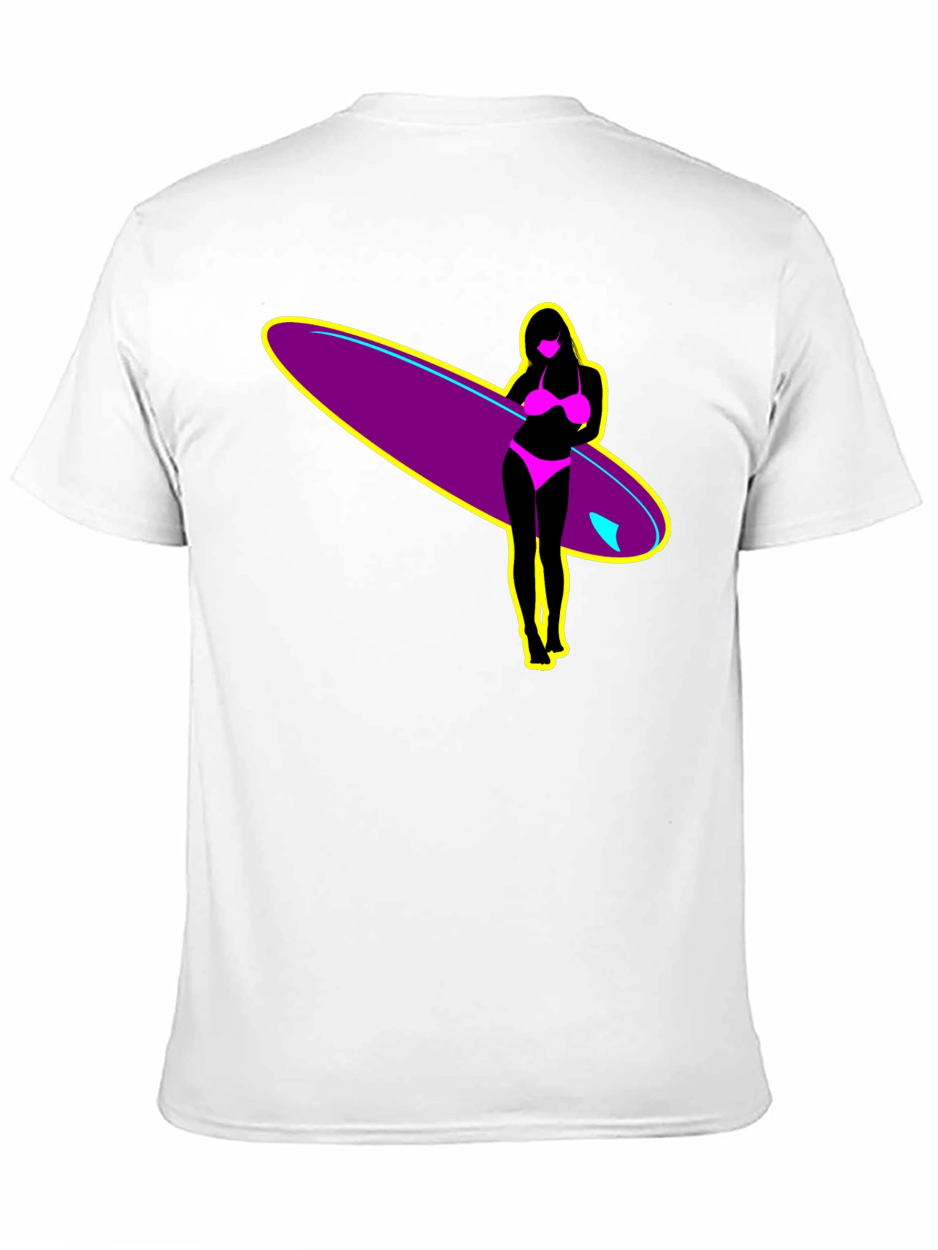 Surf Girl Graphic T-Shirt - Black Cotton Tee