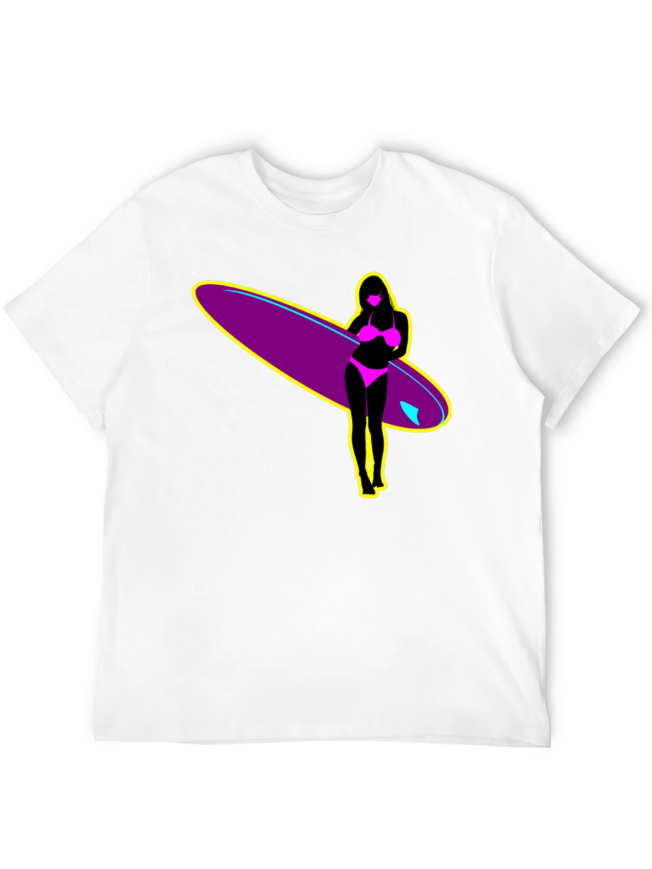 Surf Girl Graphic T-Shirt - Black Cotton Tee
