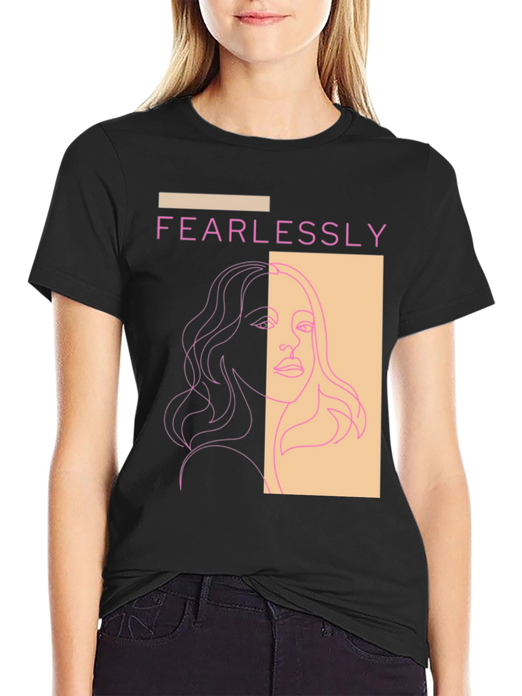 Fearlessly Graphic Tee - Modern Line Art T-Shirt