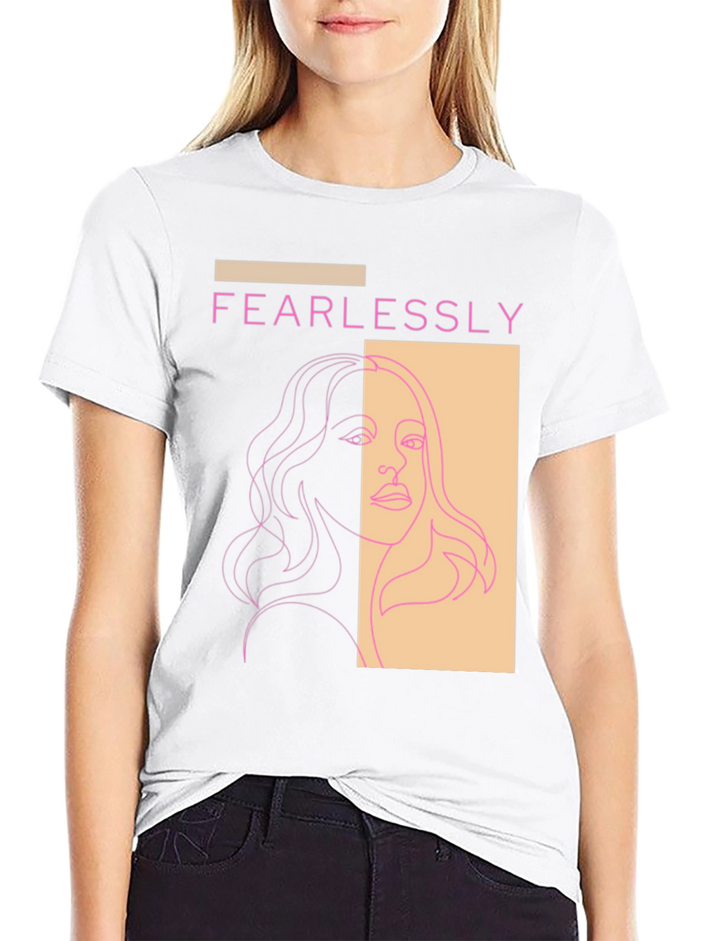 Fearlessly Graphic Tee - Modern Line Art T-Shirt