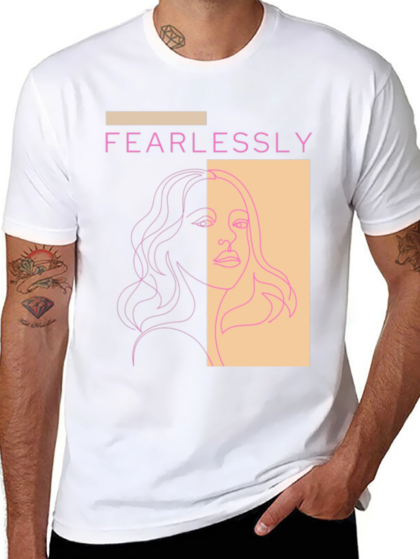 Fearlessly Graphic Tee - Modern Line Art T-Shirt