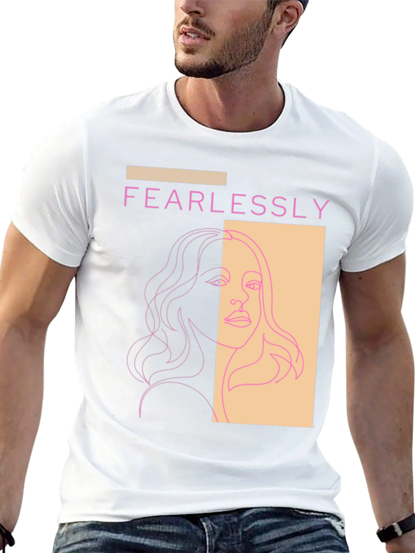 Fearlessly Graphic Tee - Modern Line Art T-Shirt