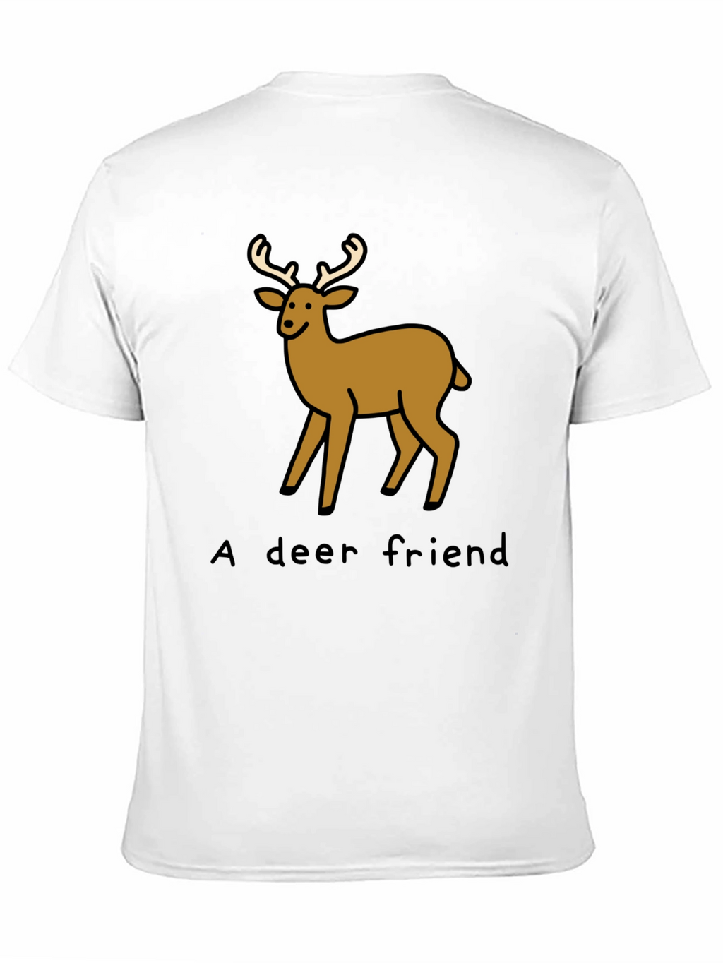 A Deer Friend Graphic Tee - Soft Black Cotton