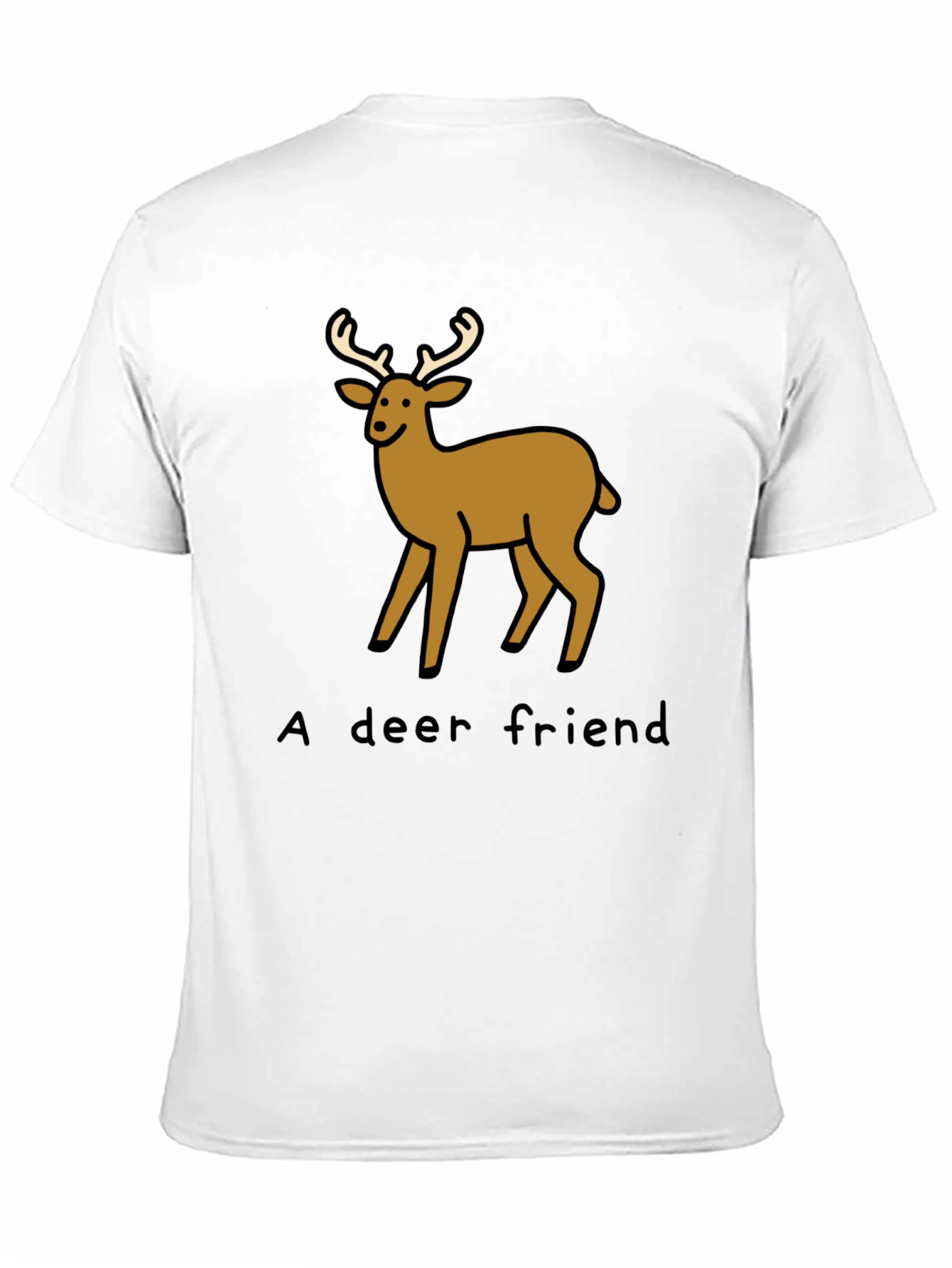 A Deer Friend Graphic Tee - Soft Black Cotton