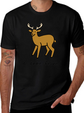 A Deer Friend Graphic Tee - Soft Black Cotton