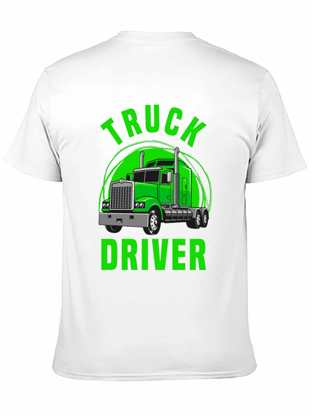 Truck Driver Graphic Tee - Bold Green Print