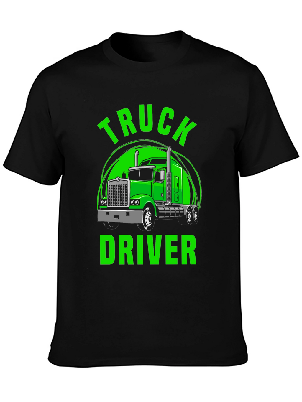 Truck Driver Graphic Tee - Bold Green Print