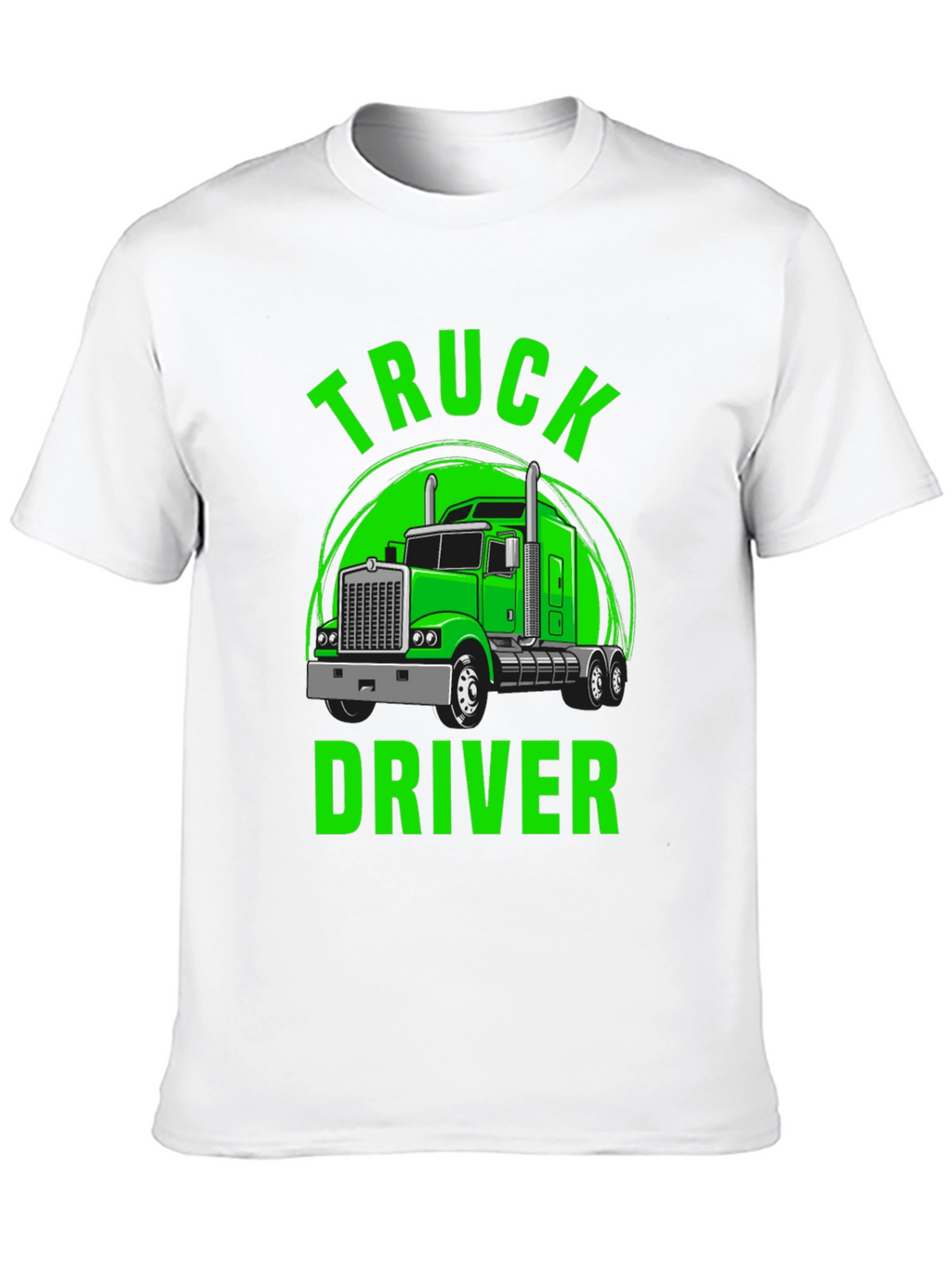 Truck Driver Graphic Tee - Bold Green Print