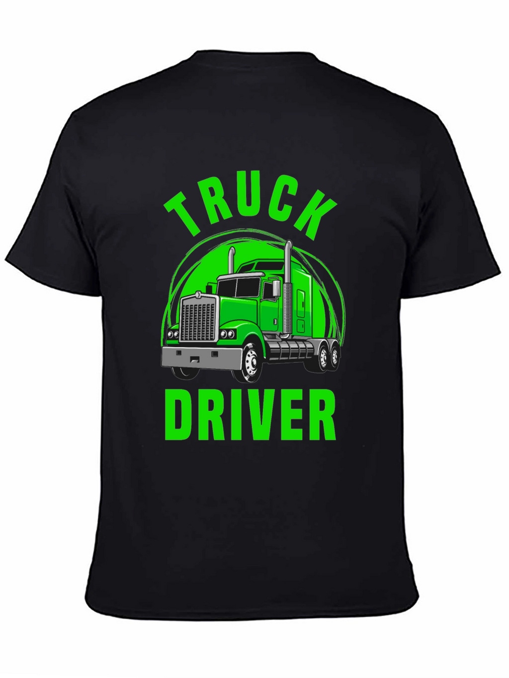 Truck Driver Graphic Tee - Bold Green Print