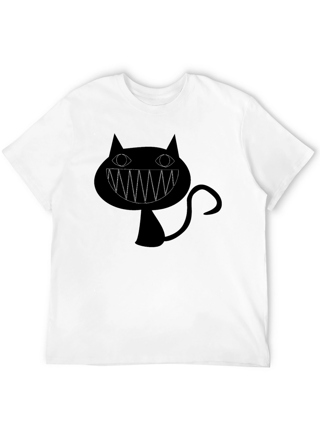 Creepy Cat Graphic Black T-Shirt