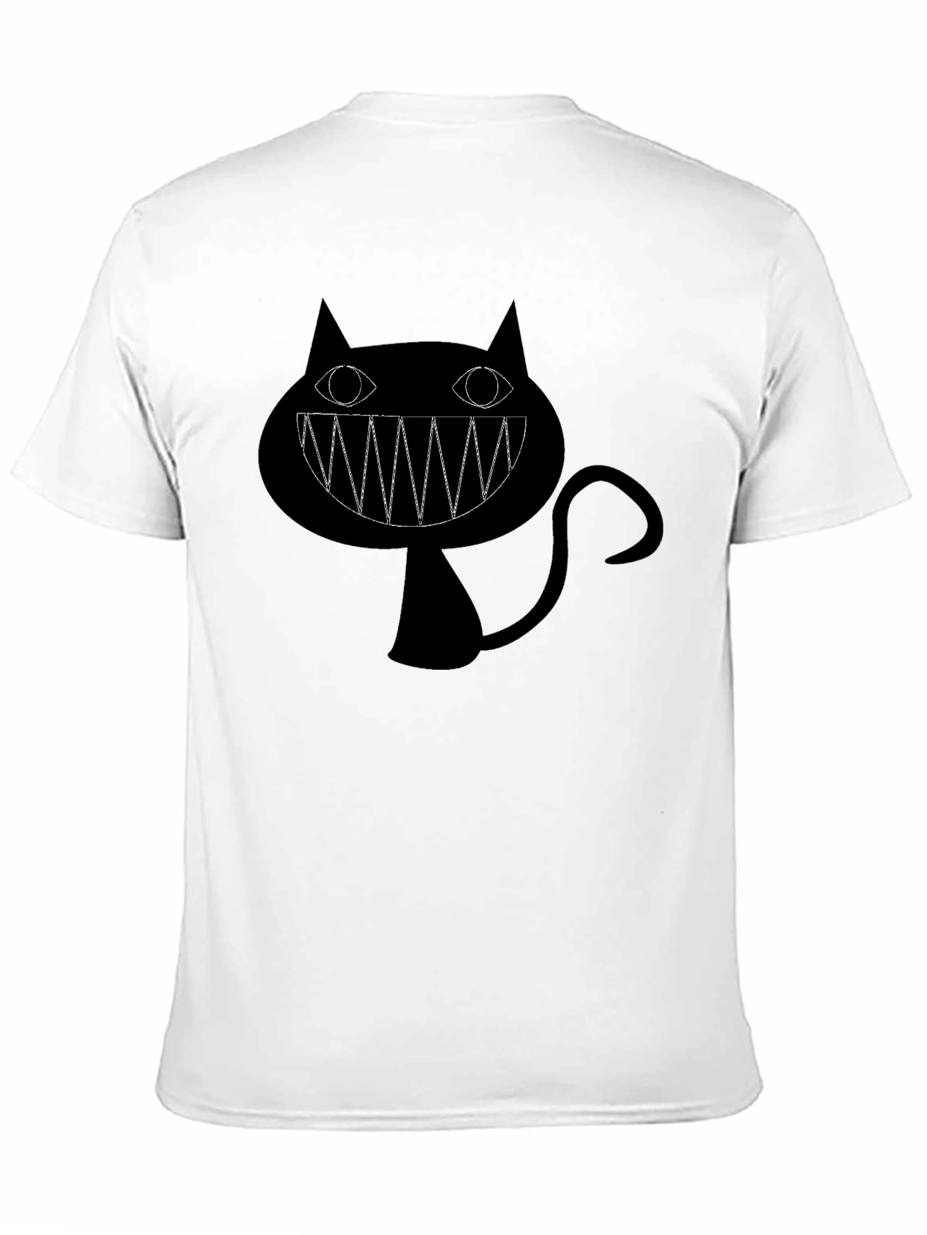 Creepy Cat Graphic Black T-Shirt
