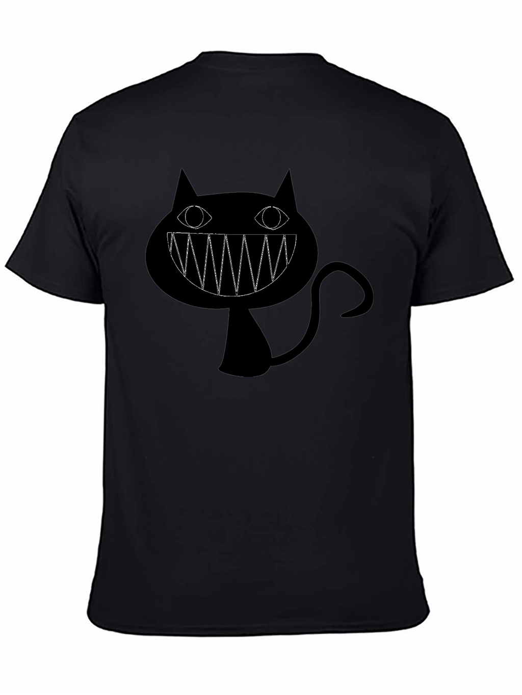 Creepy Cat Graphic Black T-Shirt