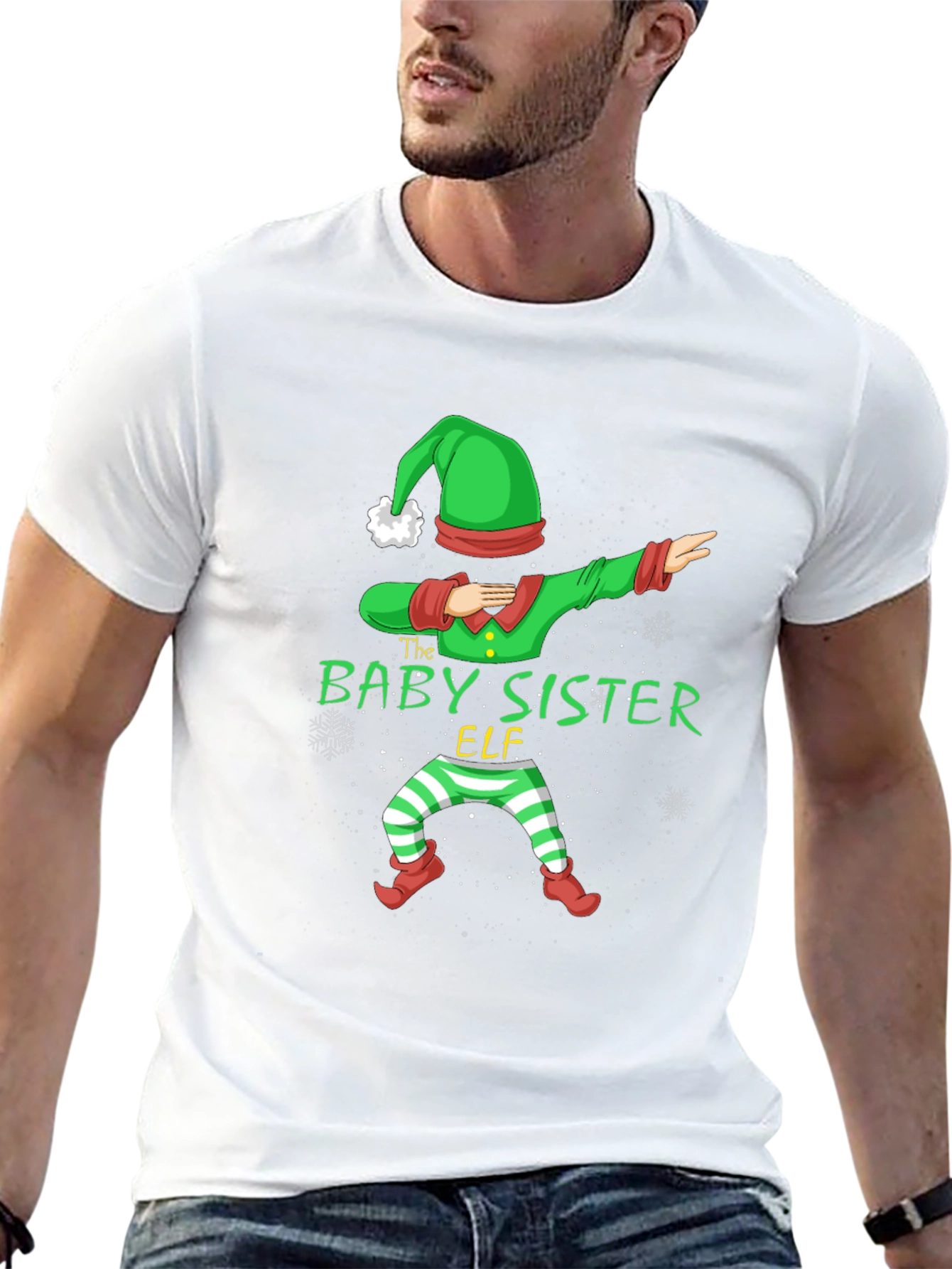 Baby Sister Elf Dabbing Christmas T-Shirt