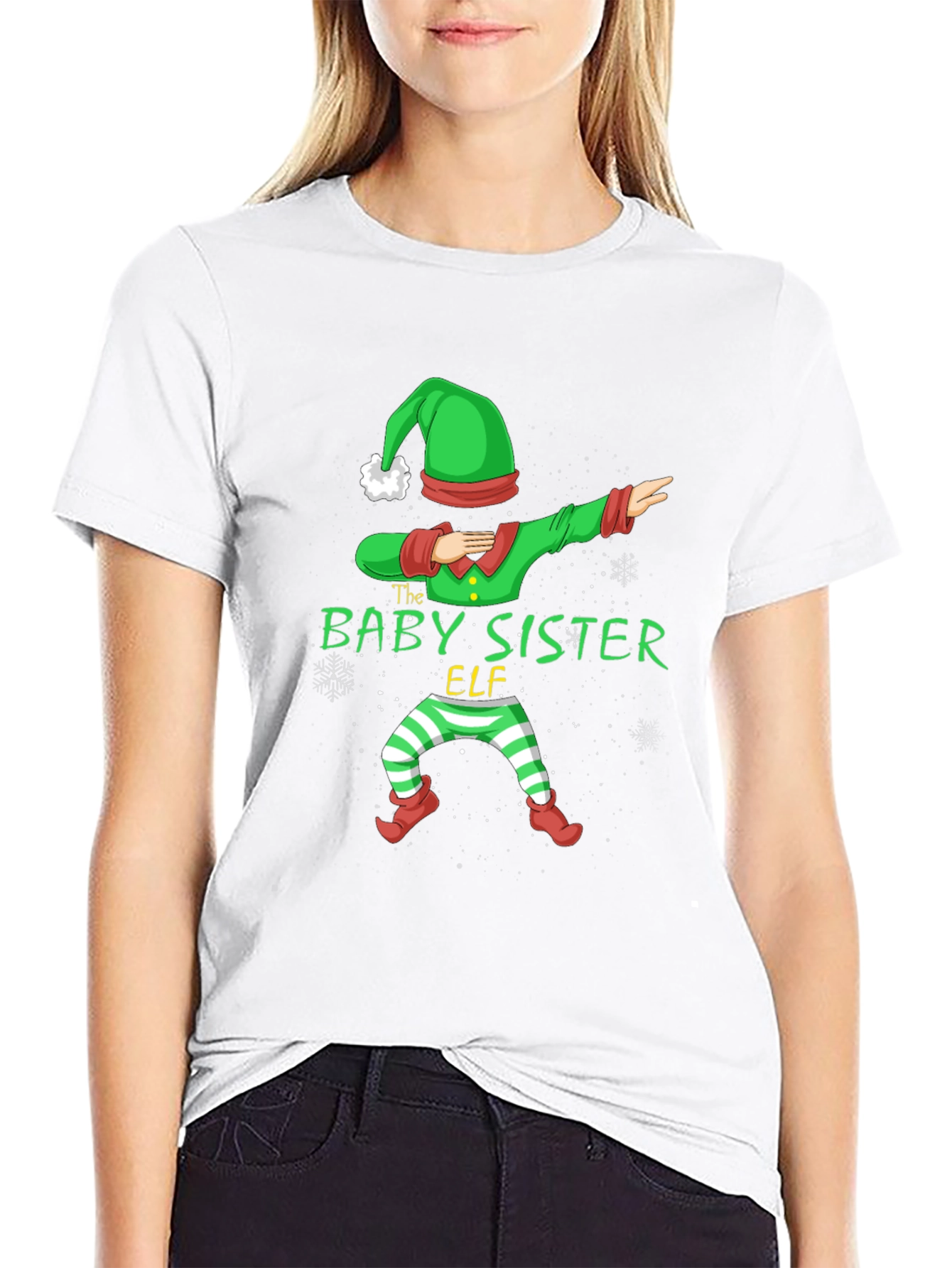Baby Sister Elf Dabbing Christmas T-Shirt