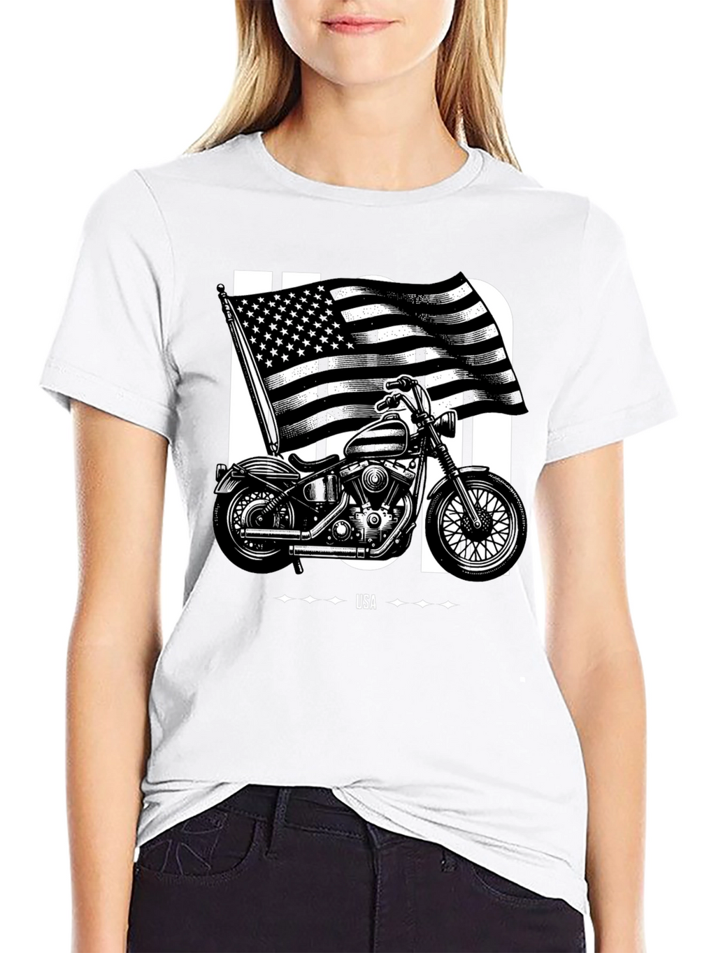 USA Motorcycle Graphic T-Shirt
