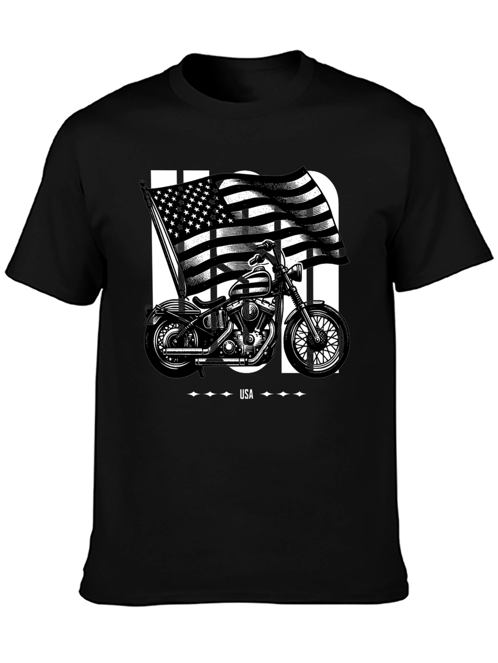 USA Motorcycle Graphic T-Shirt