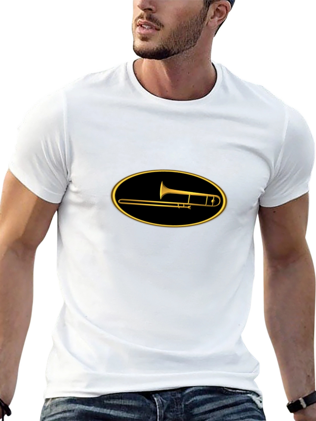Trombone Graphic Tee - Musicians Black T-Shirt