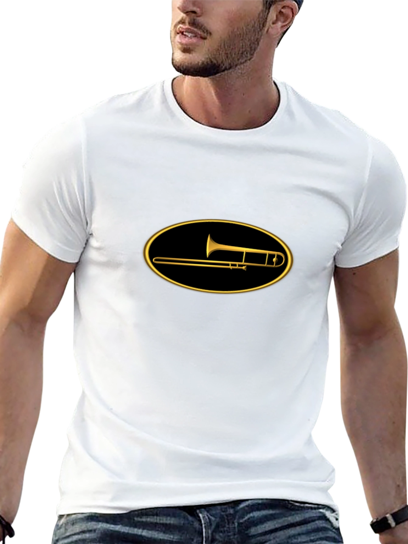Trombone Graphic Tee - Musicians Black T-Shirt