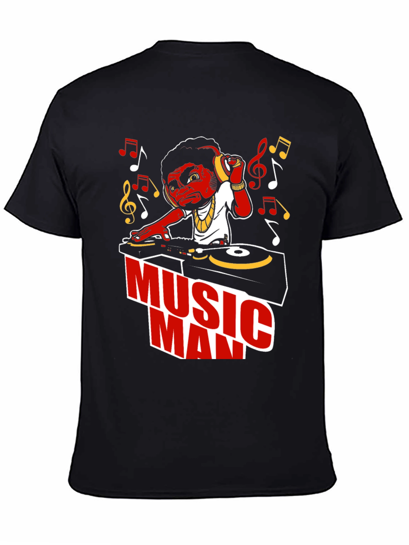 Music Man Graphic T-Shirt - DJ Cartoon Design