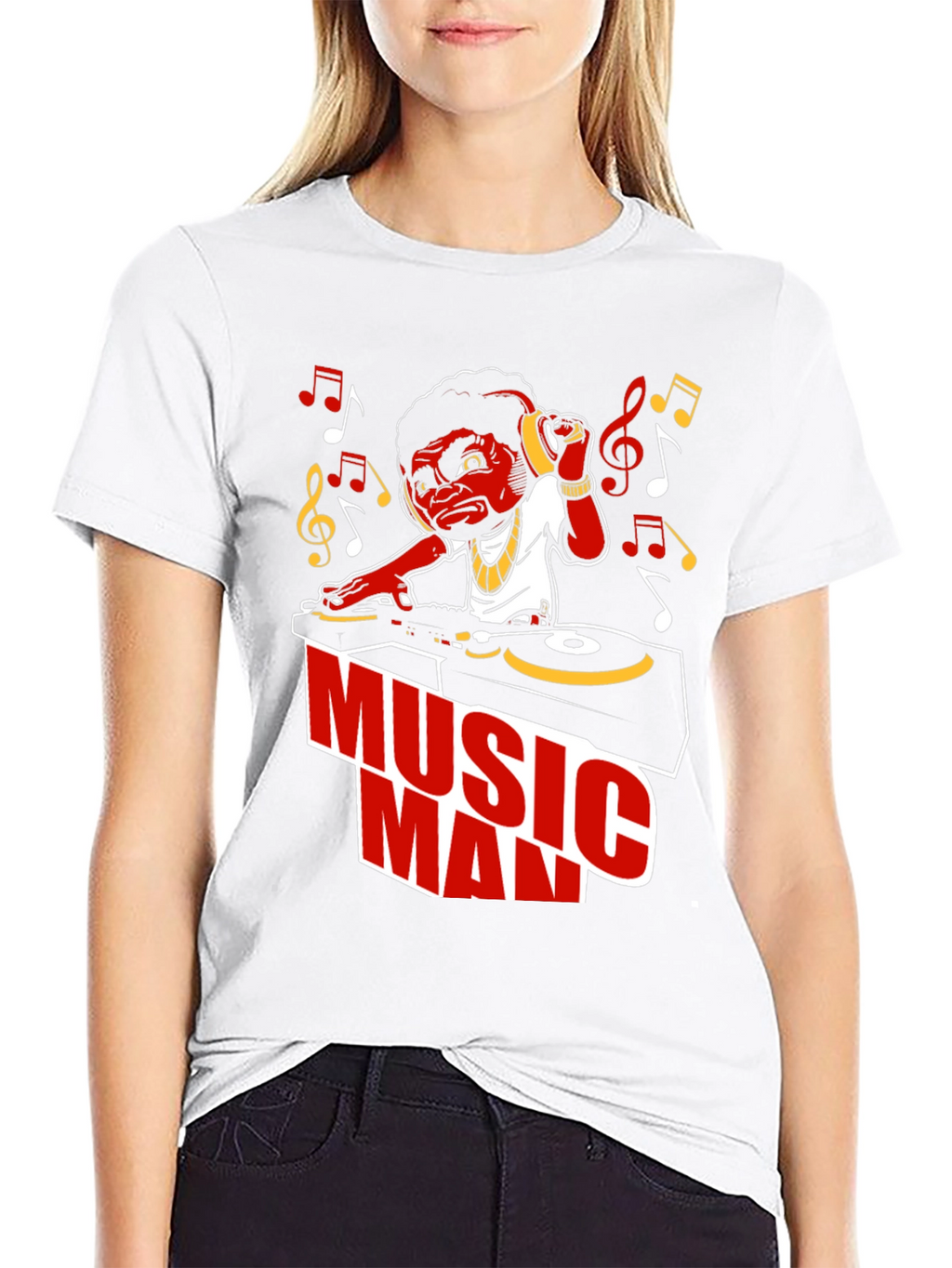 Music Man Graphic T-Shirt - DJ Cartoon Design