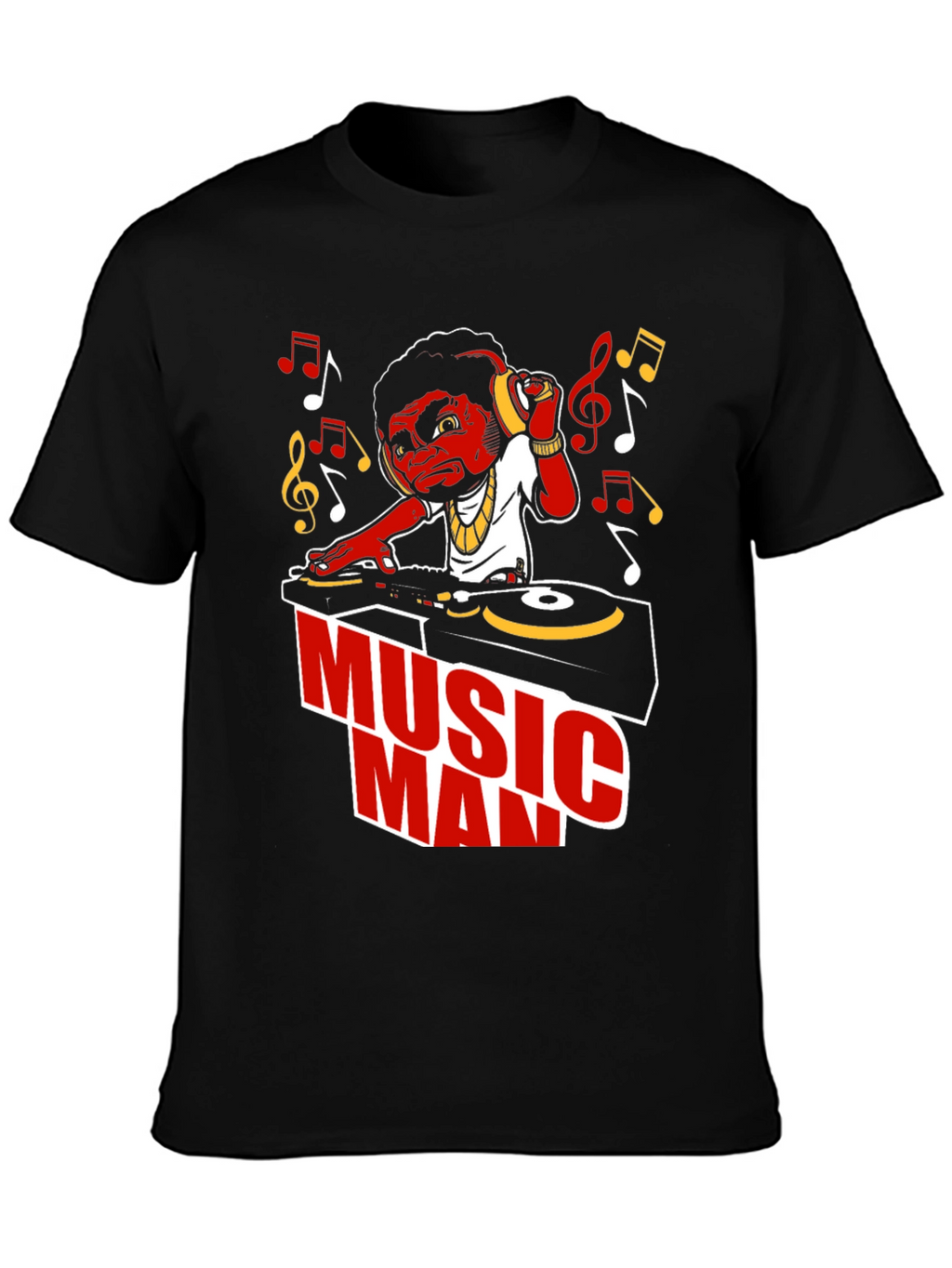 Music Man Graphic T-Shirt - DJ Cartoon Design