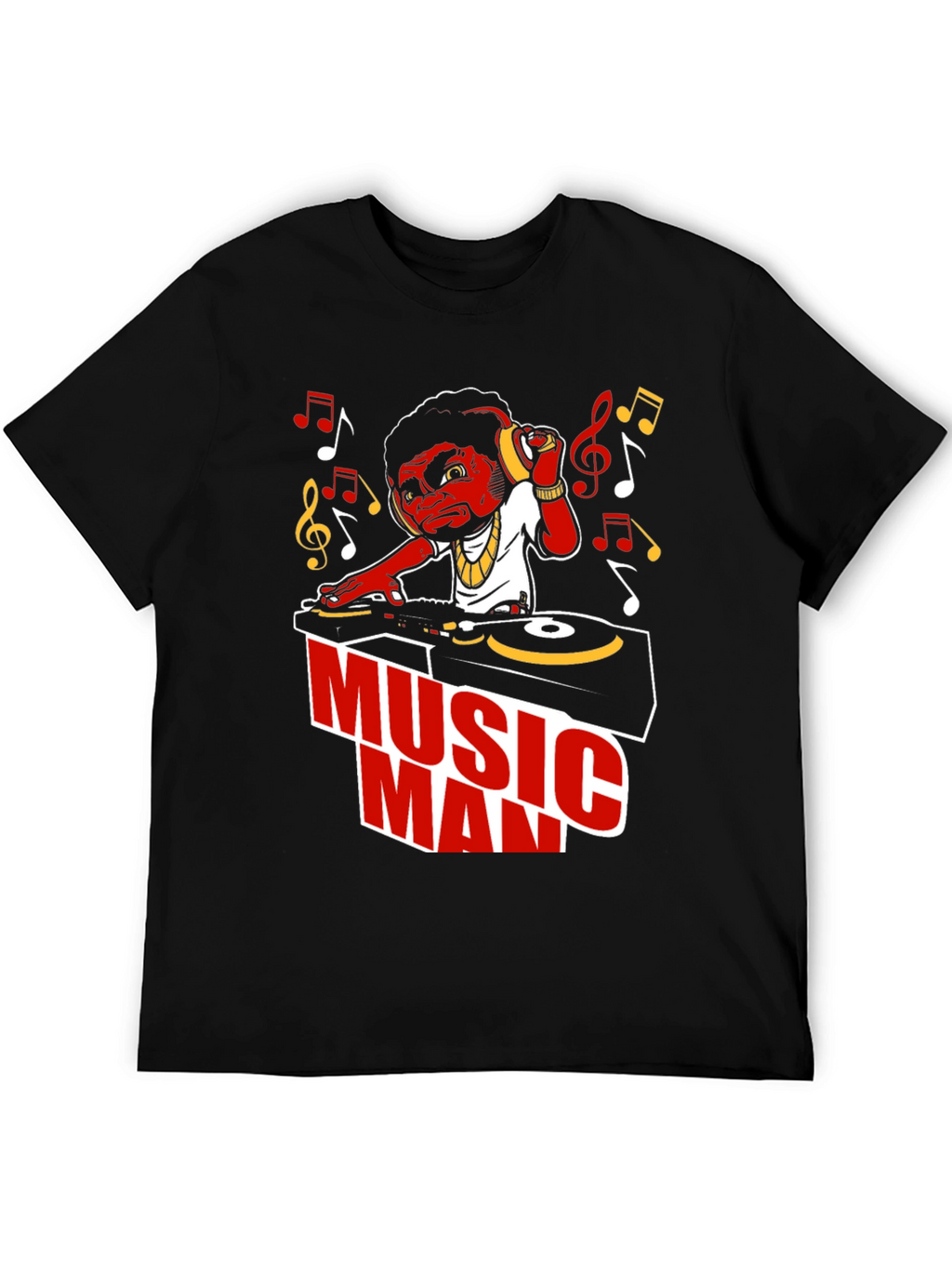 Music Man Graphic T-Shirt - DJ Cartoon Design