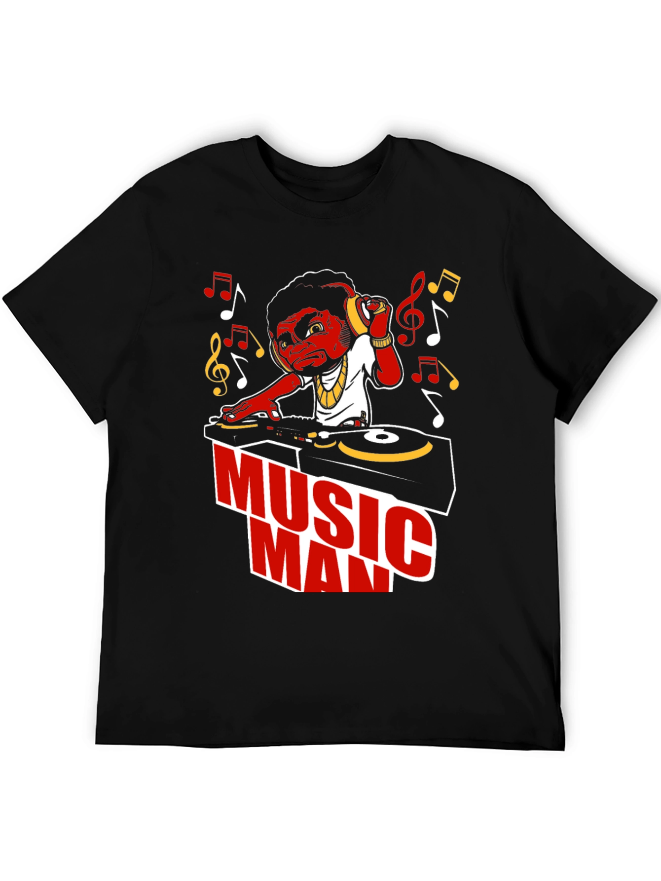 Music Man Graphic T-Shirt - DJ Cartoon Design