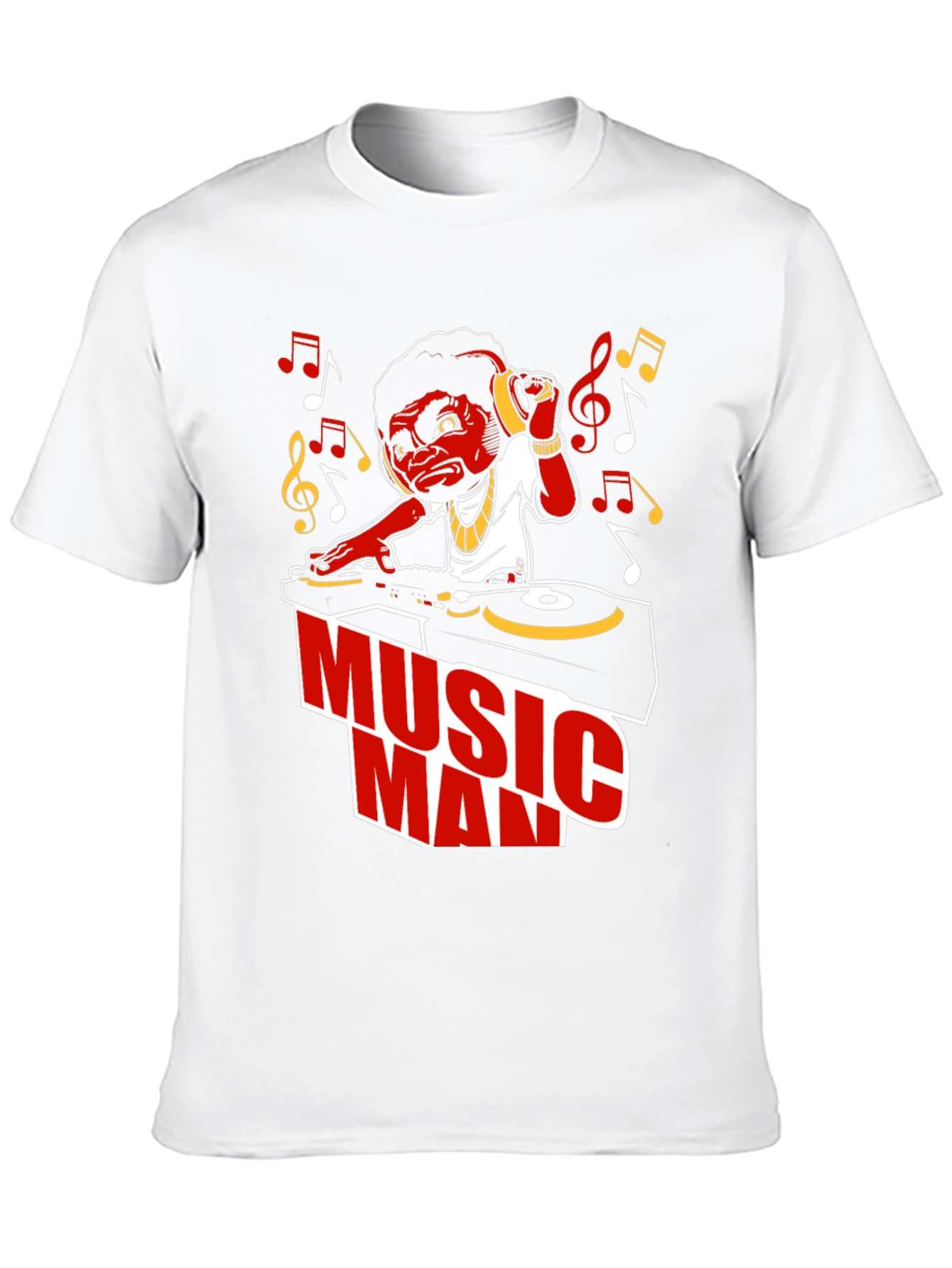 Music Man Graphic T-Shirt - DJ Cartoon Design