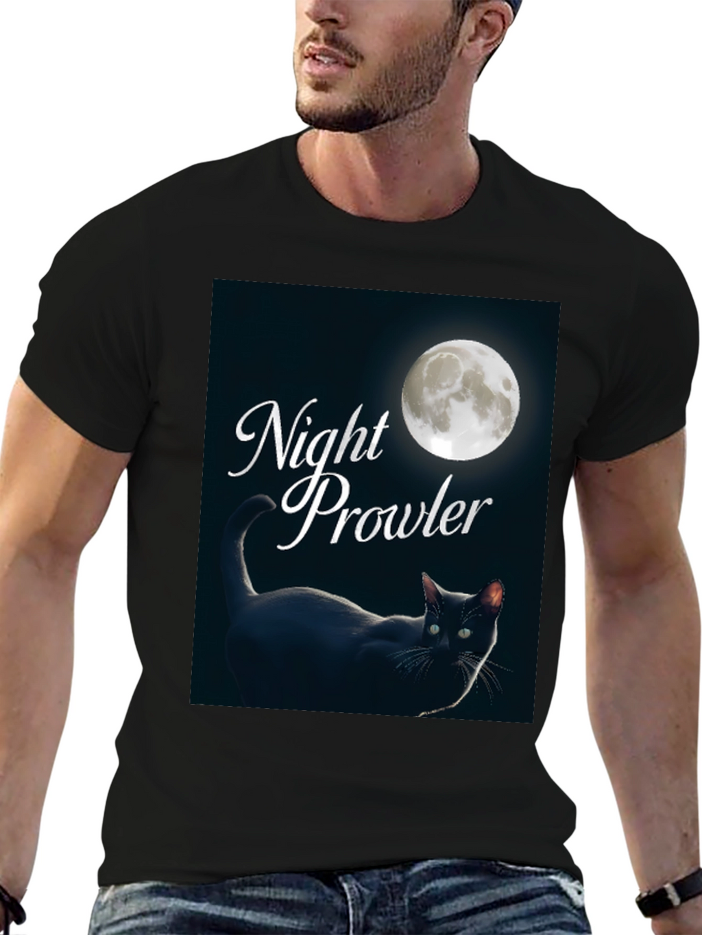 Night Prowler Black Cat T-Shirt