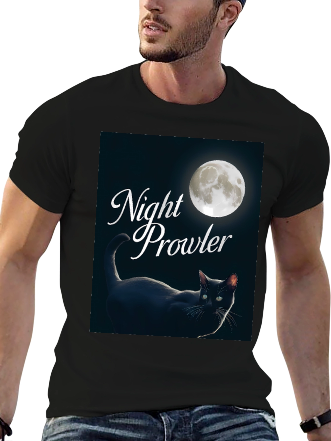 Night Prowler Black Cat T-Shirt
