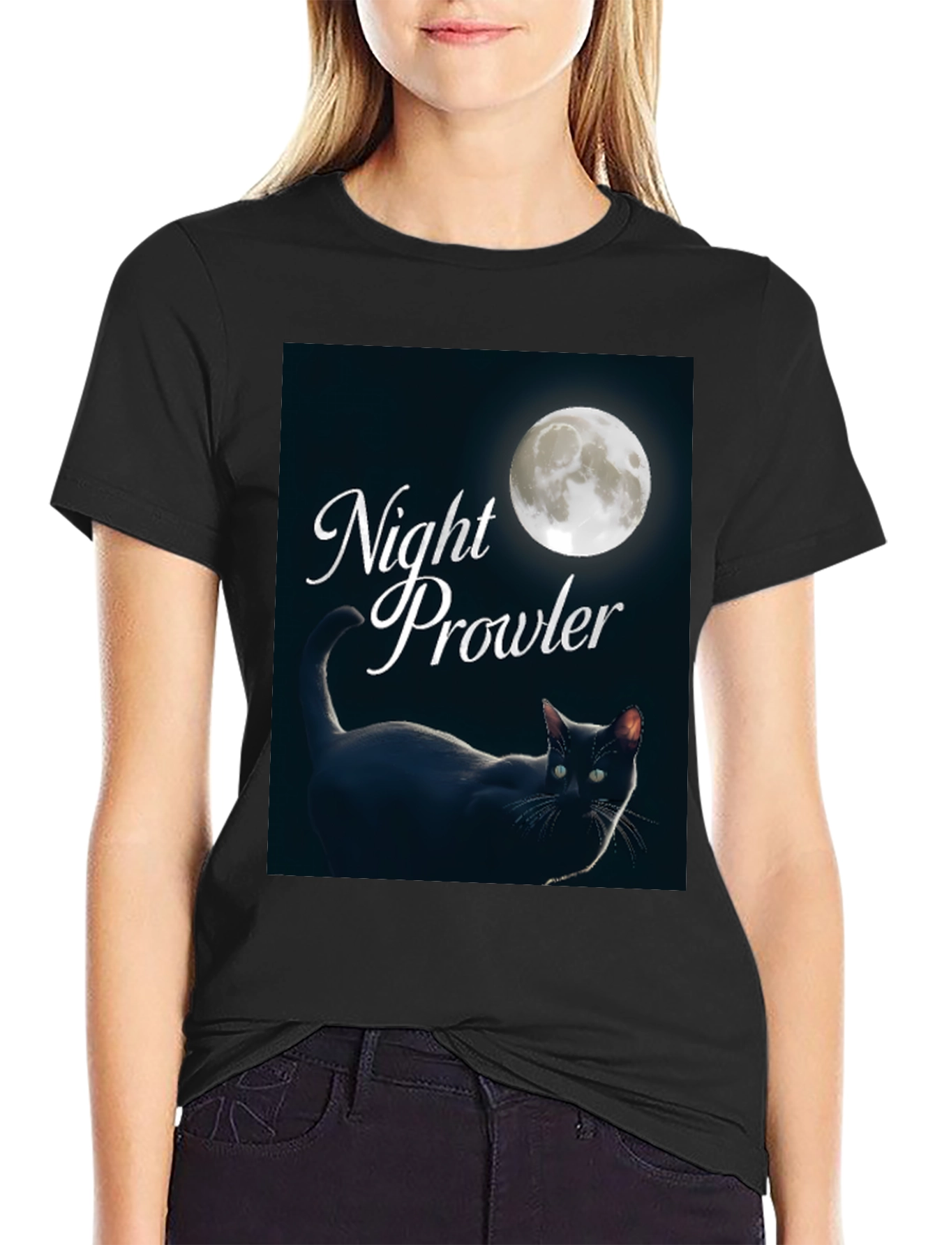 Night Prowler Black Cat T-Shirt