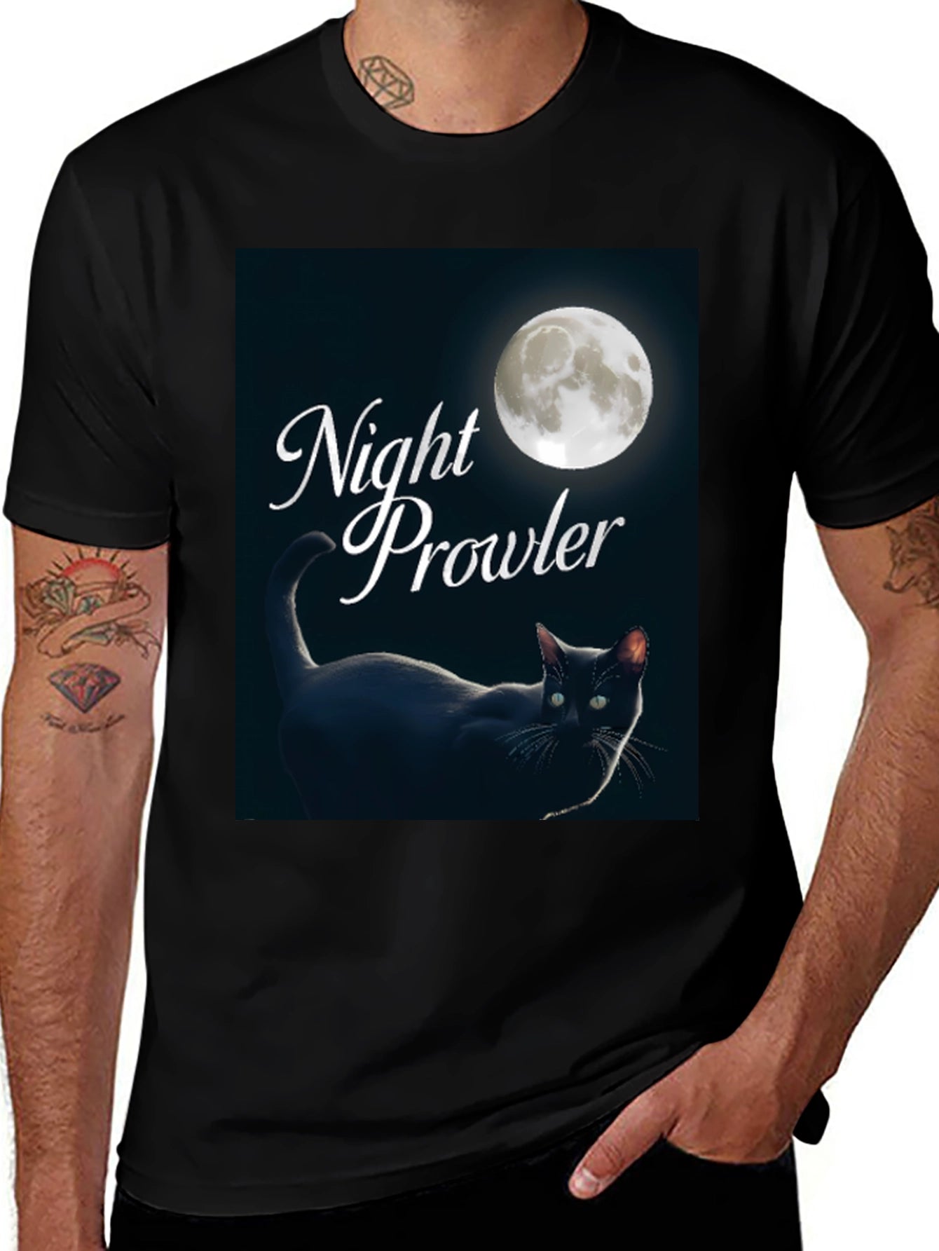 Night Prowler Black Cat T-Shirt