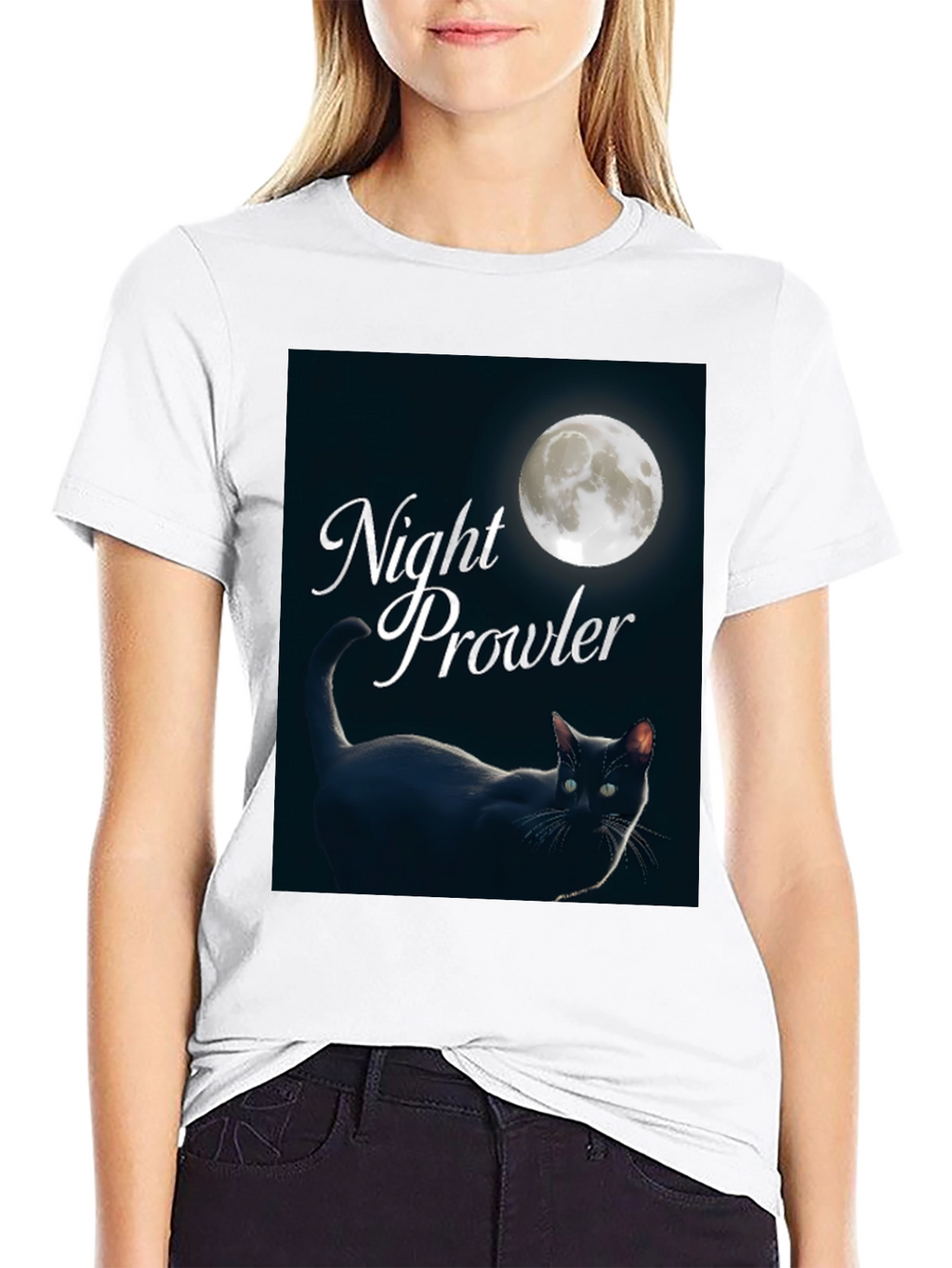 Night Prowler Black Cat T-Shirt