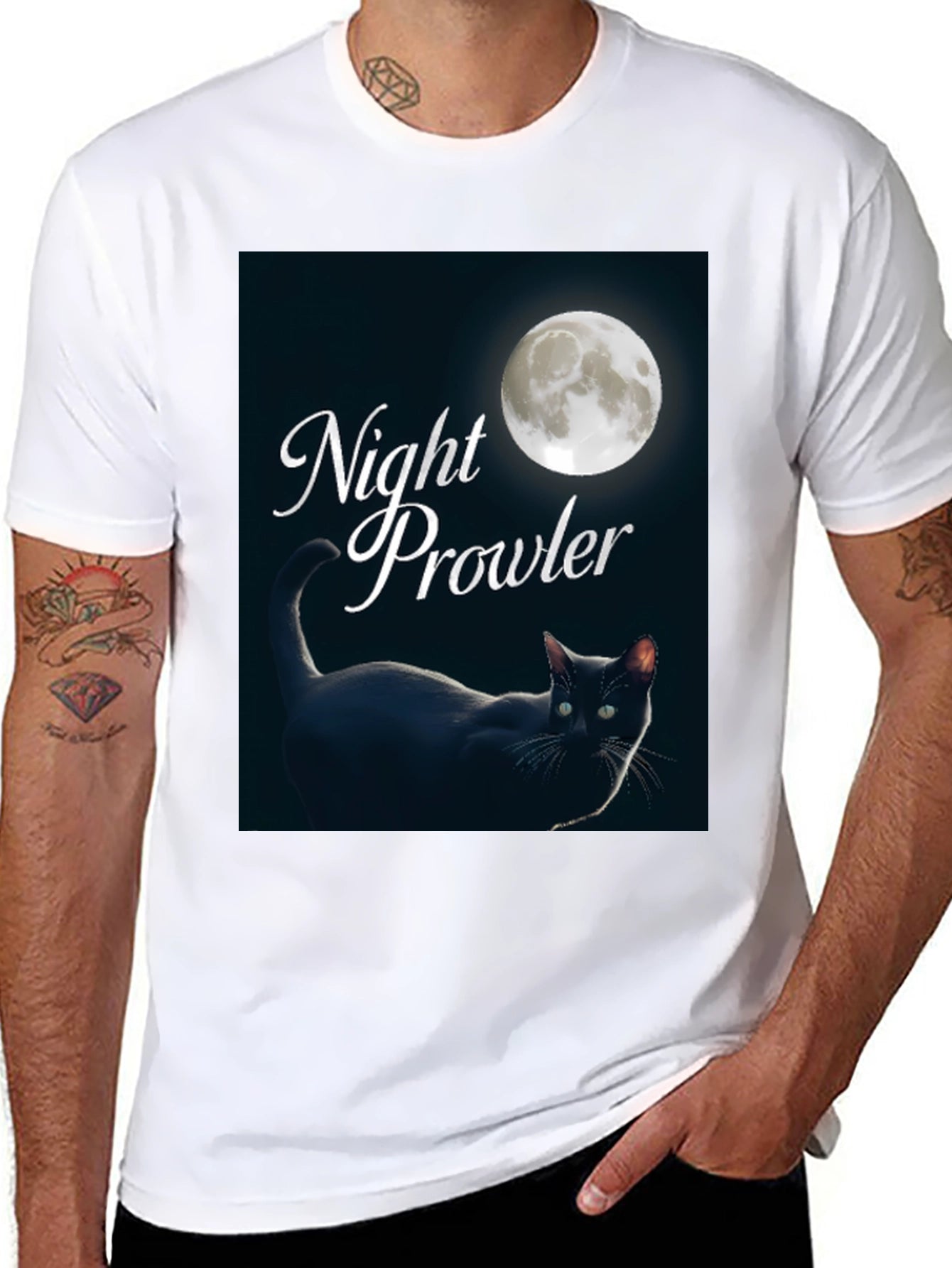 Night Prowler Black Cat T-Shirt