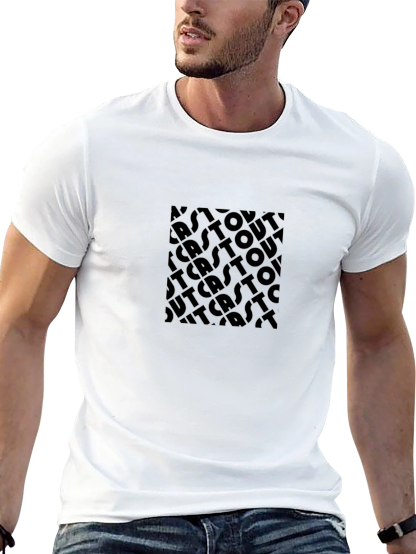 Monochrome Outcast Graphic Tee - Modern Style