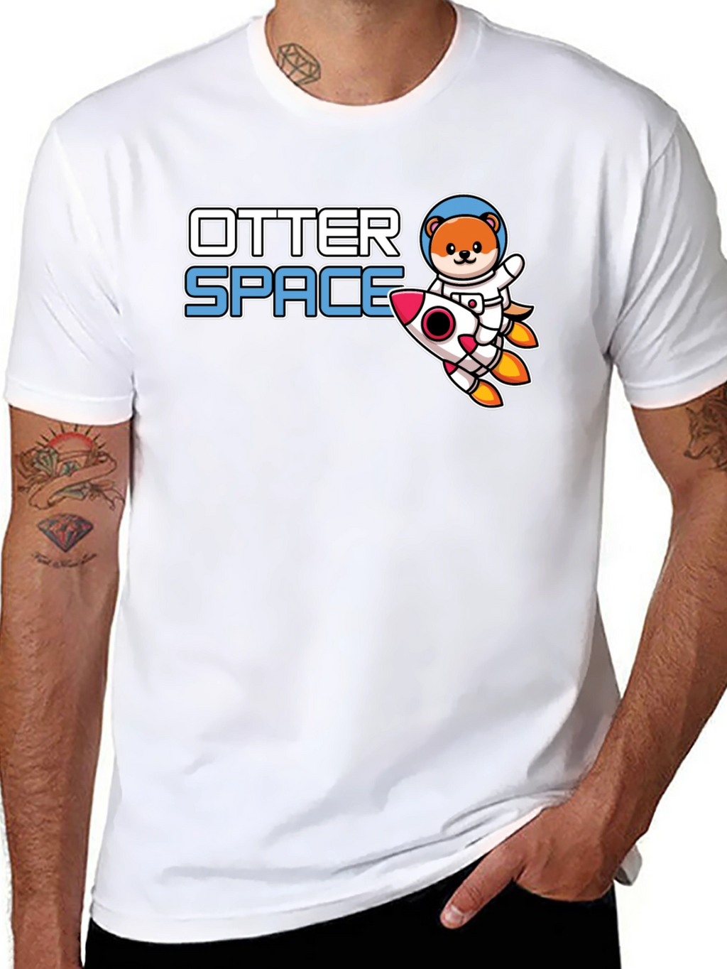 Otter Space T-Shirt - Cute Astronaut Otter Rocket