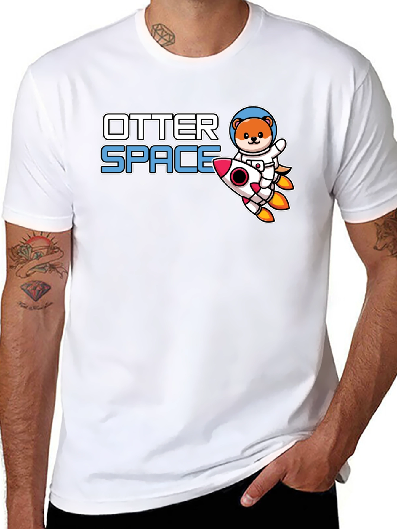 Otter Space T-Shirt - Cute Astronaut Otter Rocket