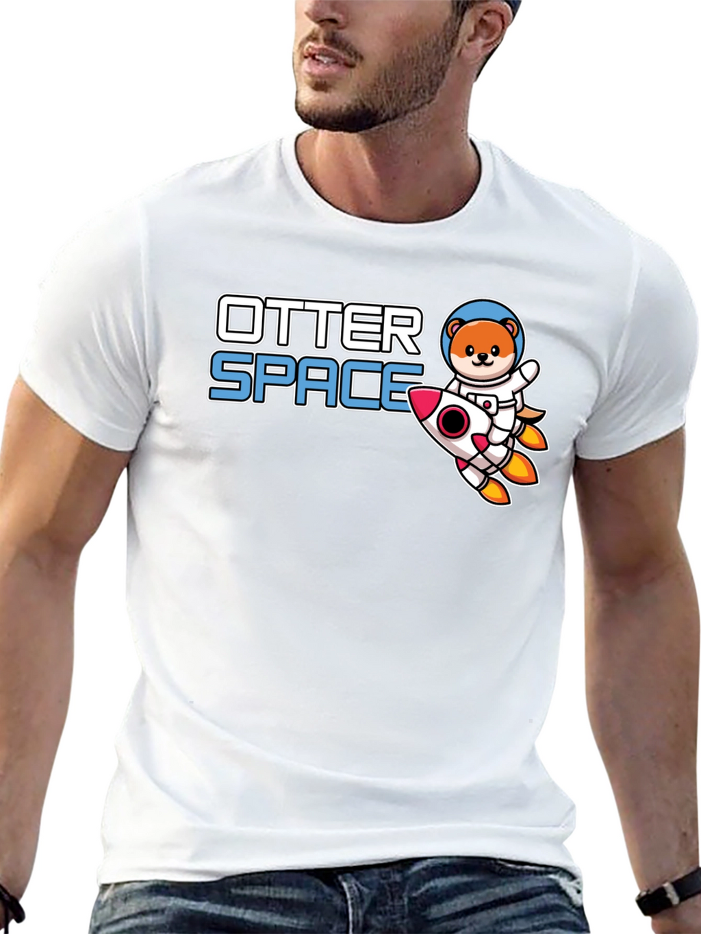 Otter Space T-Shirt - Cute Astronaut Otter Rocket