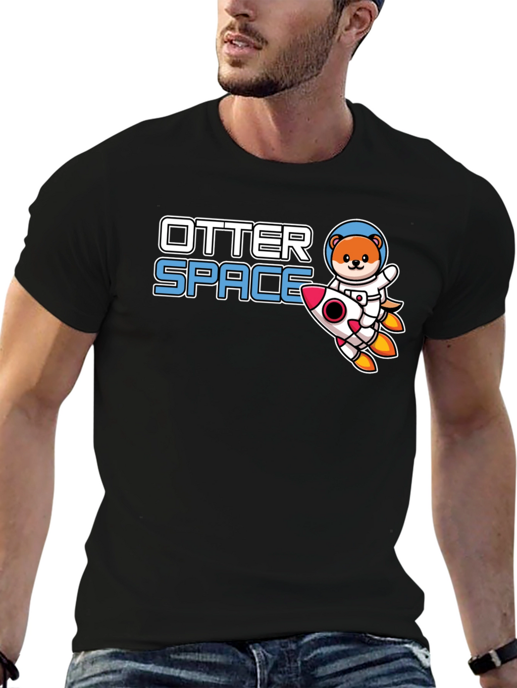 Otter Space T-Shirt - Cute Astronaut Otter Rocket